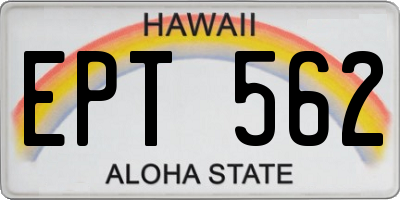 HI license plate EPT562
