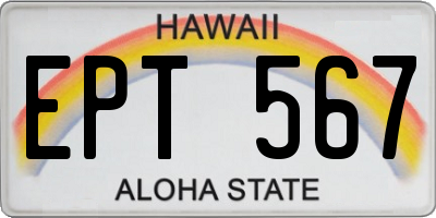 HI license plate EPT567