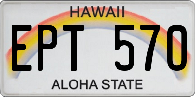 HI license plate EPT570