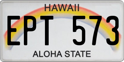 HI license plate EPT573