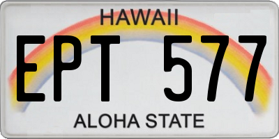 HI license plate EPT577