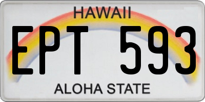 HI license plate EPT593