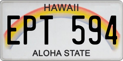 HI license plate EPT594