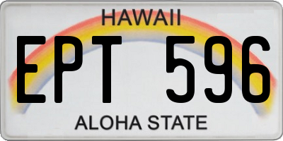HI license plate EPT596
