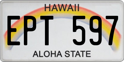 HI license plate EPT597