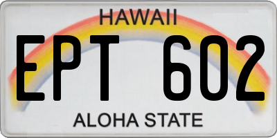 HI license plate EPT602