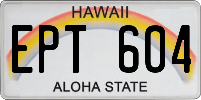 HI license plate EPT604