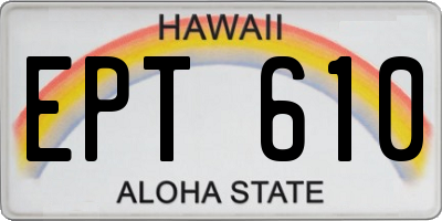 HI license plate EPT610