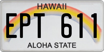 HI license plate EPT611