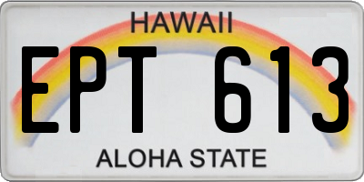 HI license plate EPT613