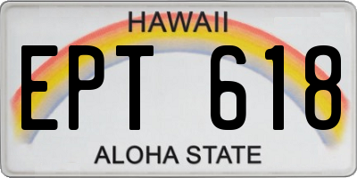 HI license plate EPT618