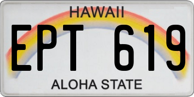 HI license plate EPT619