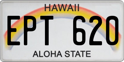 HI license plate EPT620
