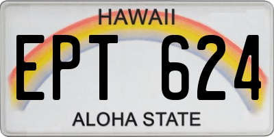 HI license plate EPT624