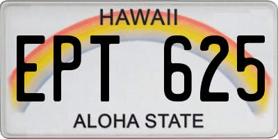 HI license plate EPT625