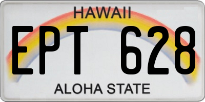 HI license plate EPT628