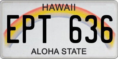 HI license plate EPT636