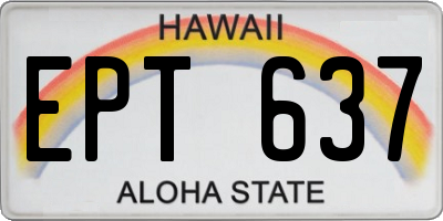 HI license plate EPT637