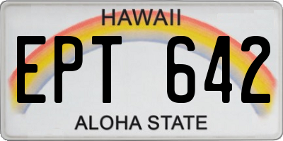 HI license plate EPT642