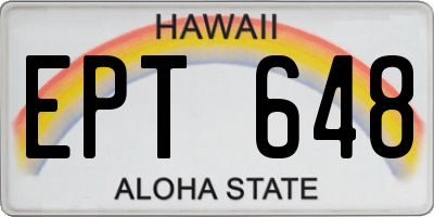 HI license plate EPT648