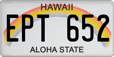 HI license plate EPT652