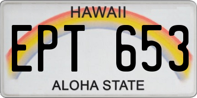 HI license plate EPT653