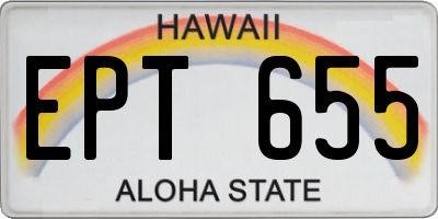 HI license plate EPT655