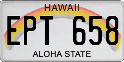 HI license plate EPT658