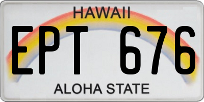HI license plate EPT676