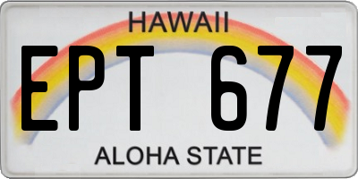 HI license plate EPT677