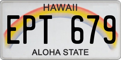 HI license plate EPT679