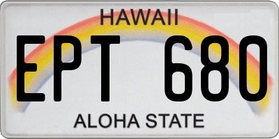 HI license plate EPT680