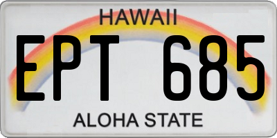 HI license plate EPT685