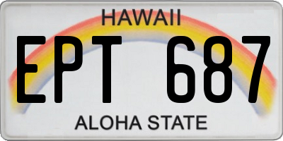HI license plate EPT687
