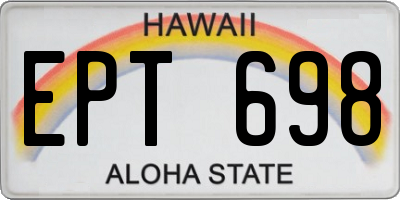 HI license plate EPT698