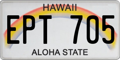 HI license plate EPT705