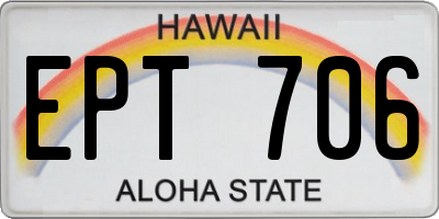 HI license plate EPT706