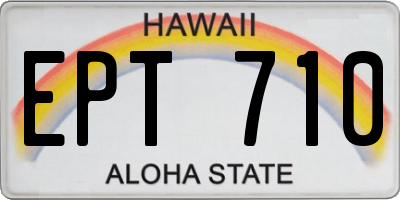 HI license plate EPT710