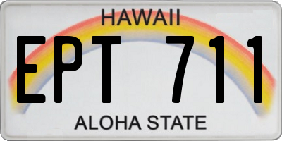 HI license plate EPT711