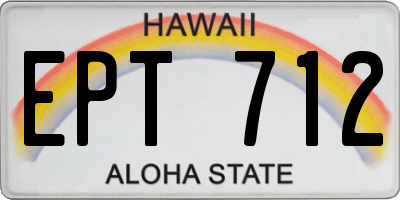 HI license plate EPT712