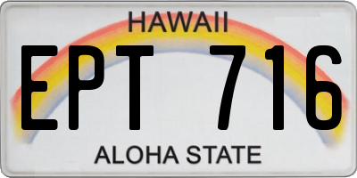 HI license plate EPT716