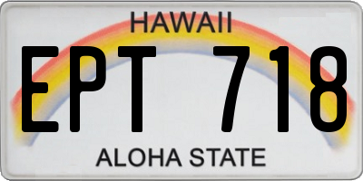 HI license plate EPT718