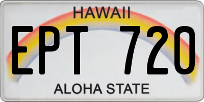 HI license plate EPT720