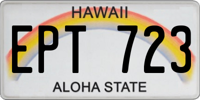 HI license plate EPT723