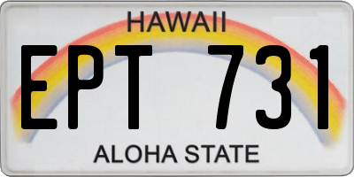 HI license plate EPT731