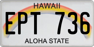 HI license plate EPT736