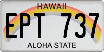HI license plate EPT737