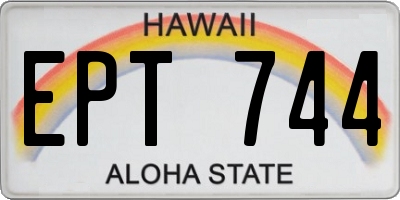 HI license plate EPT744