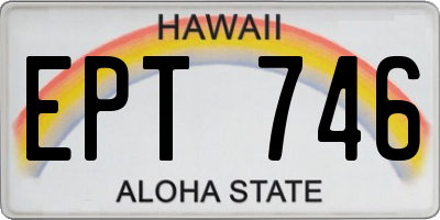 HI license plate EPT746