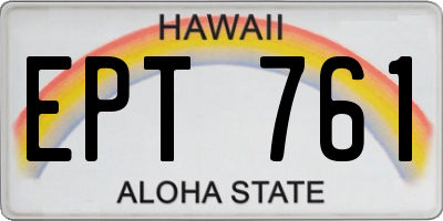 HI license plate EPT761